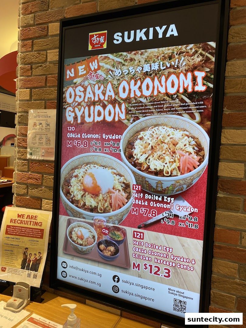 Menu page for Sukiya Gyudon  Curry Suntec City