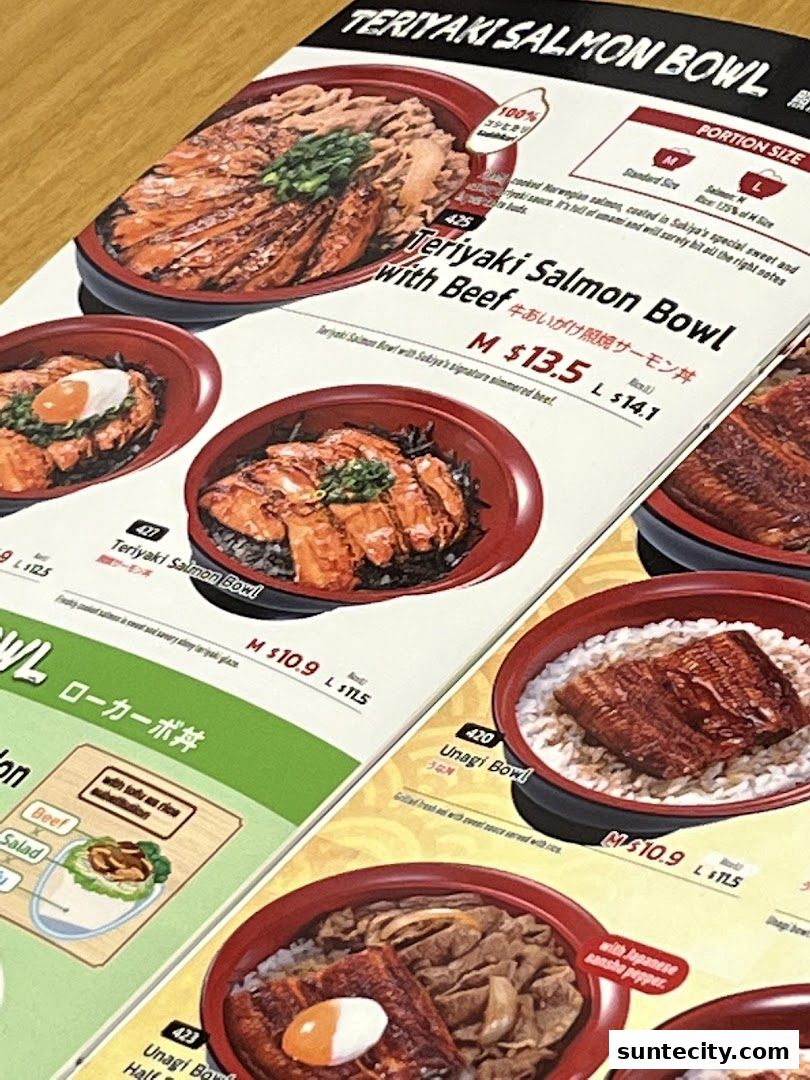 Menu page for Sukiya Gyudon  Curry Suntec City