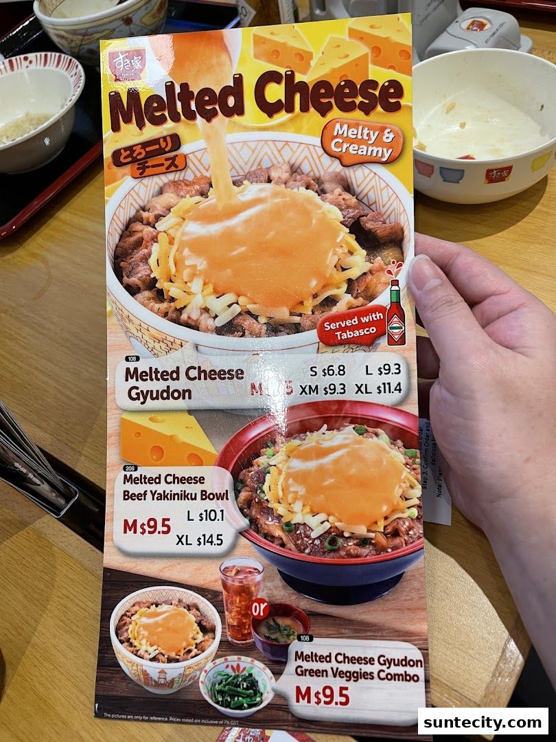 Menu page for Sukiya Gyudon  Curry Suntec City