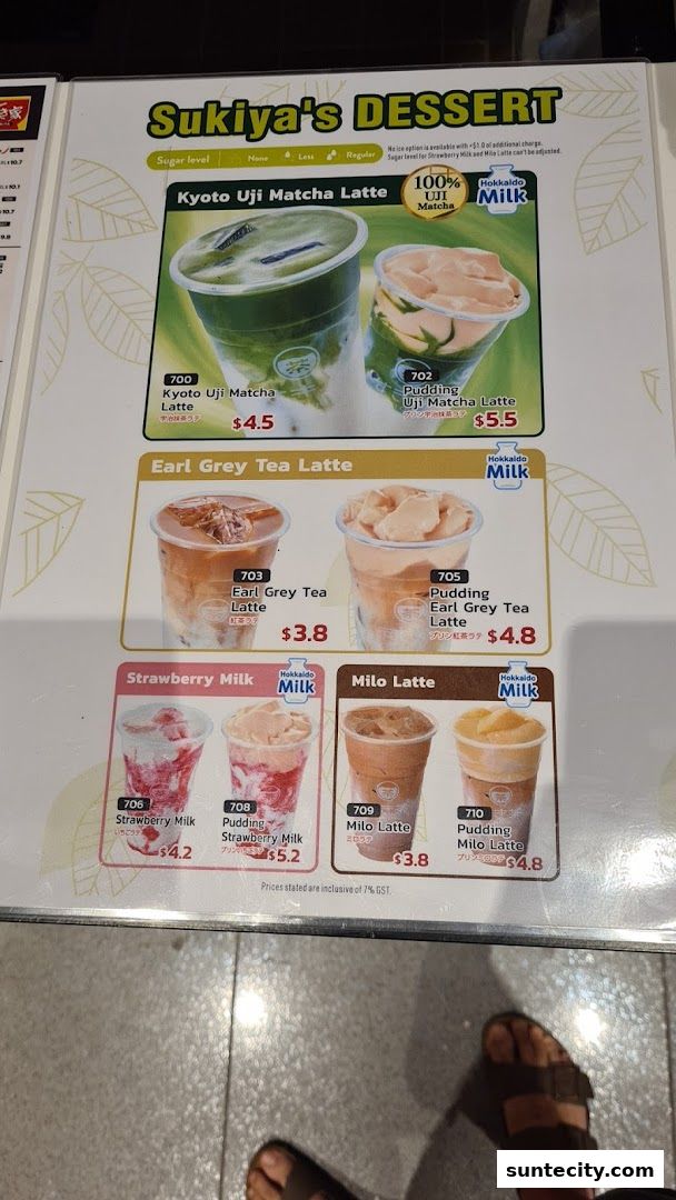 Menu page for Sukiya Gyudon  Curry Suntec City