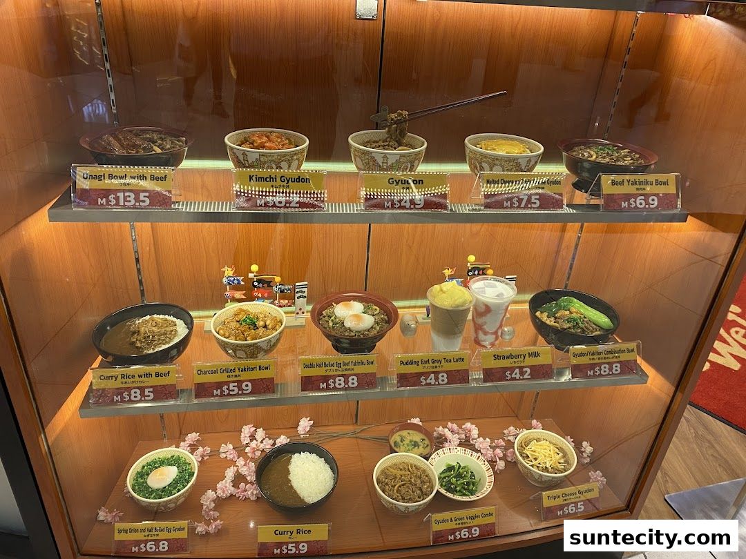 Menu page for Sukiya Gyudon  Curry Suntec City