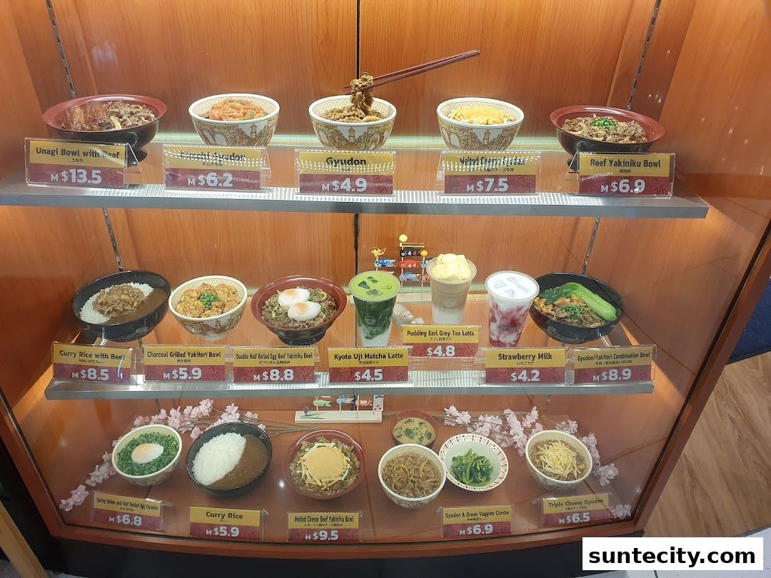 Menu page for Sukiya Gyudon  Curry Suntec City