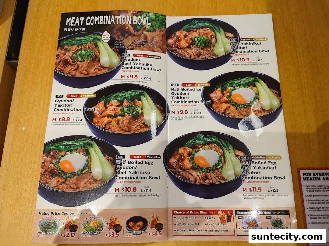 Menu page for Sukiya Gyudon  Curry Suntec City