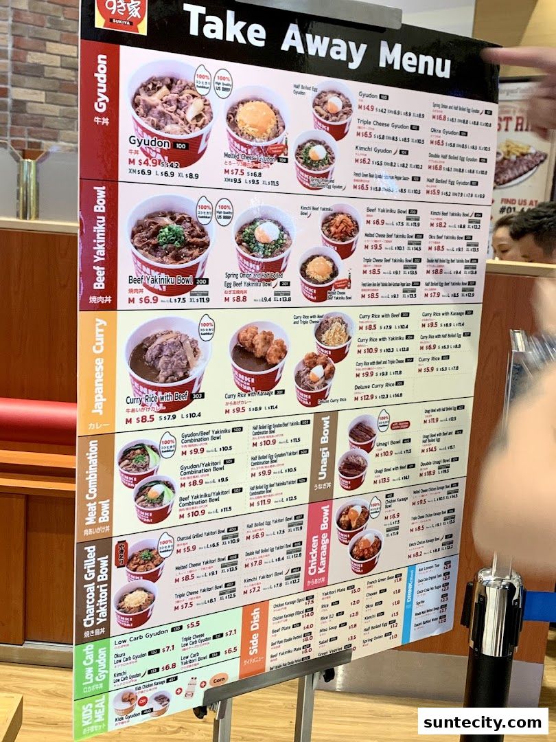 Menu page for Sukiya Gyudon  Curry Suntec City