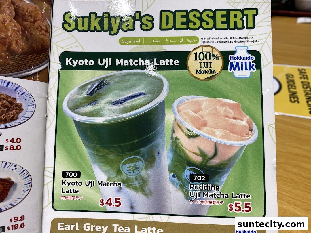 Menu page for Sukiya Gyudon  Curry Suntec City