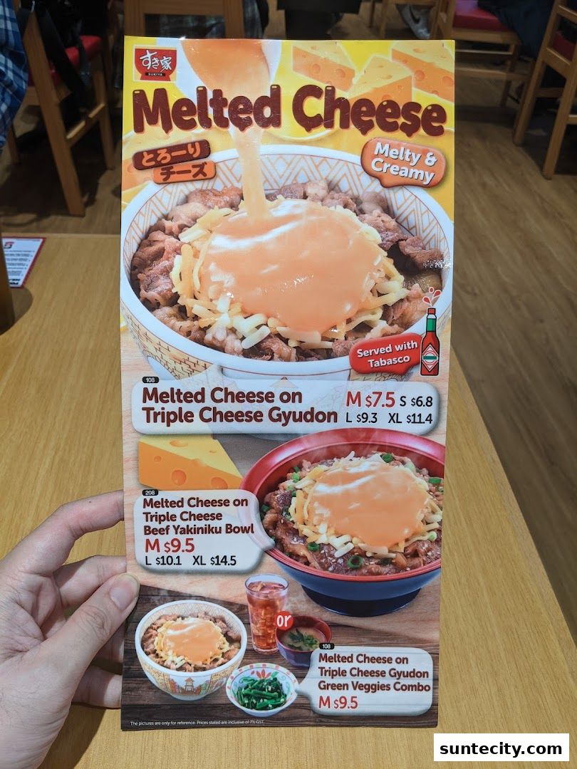 Menu page for Sukiya Gyudon  Curry Suntec City