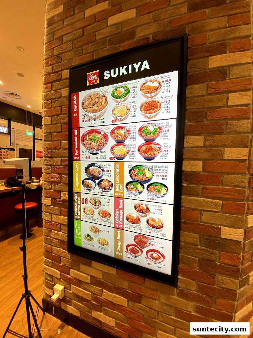 Menu page for Sukiya Gyudon  Curry Suntec City