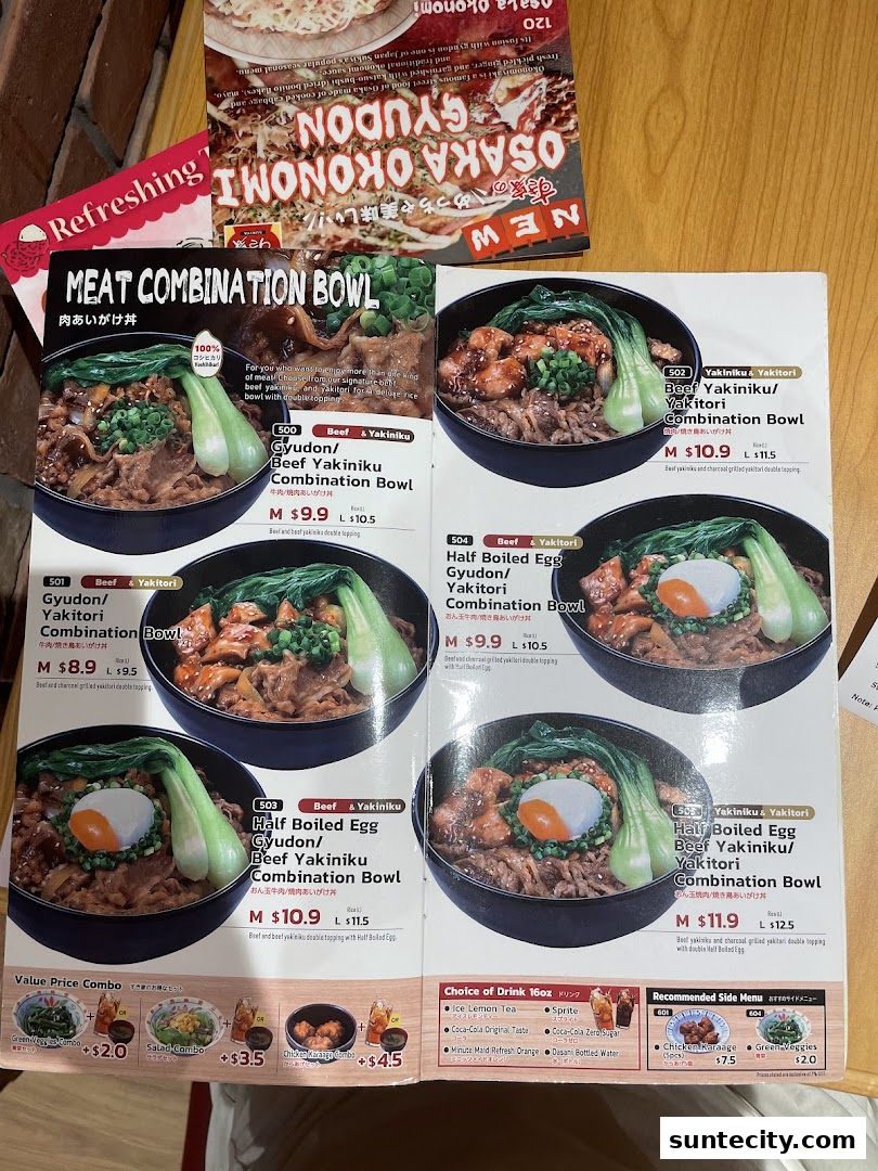 Menu page for Sukiya Gyudon  Curry Suntec City