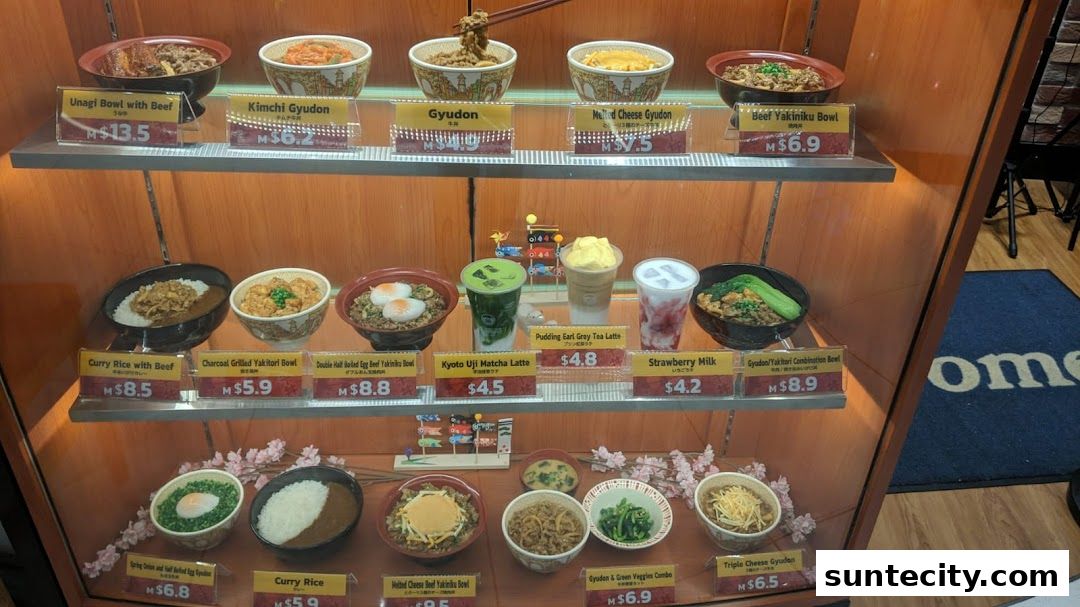 Menu page for Sukiya Gyudon  Curry Suntec City