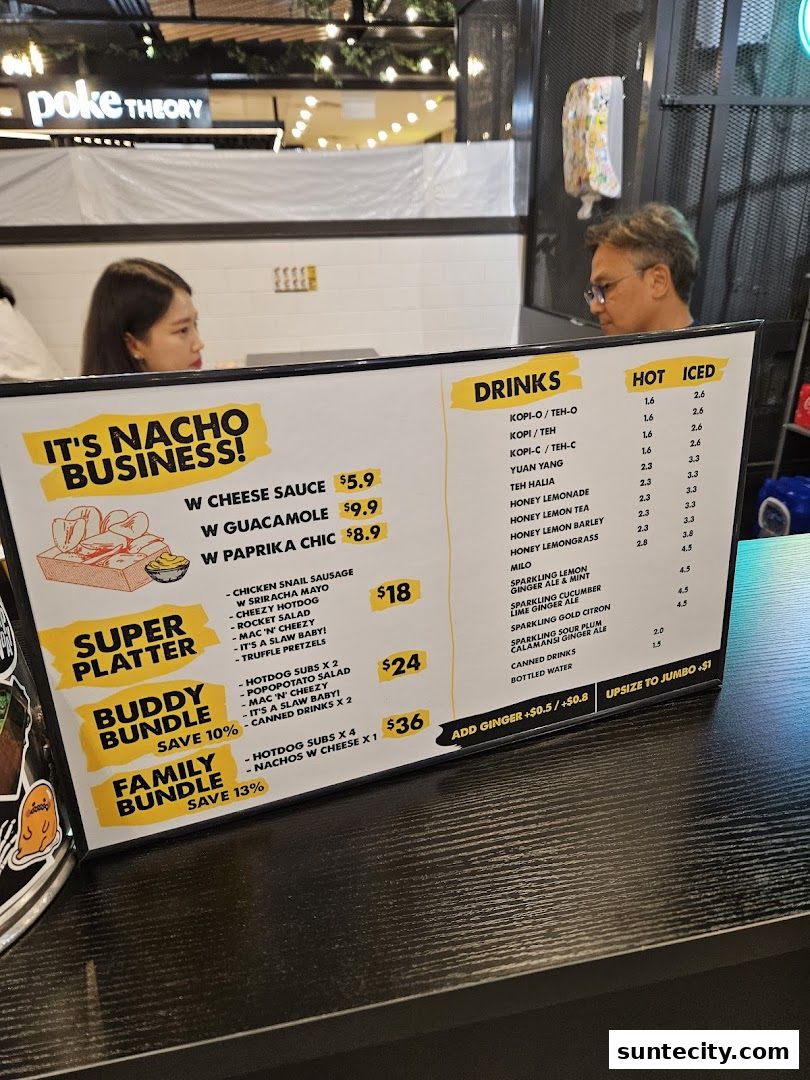 Menu page for Super Sub Hotdogs  Coffee - Suntec City
