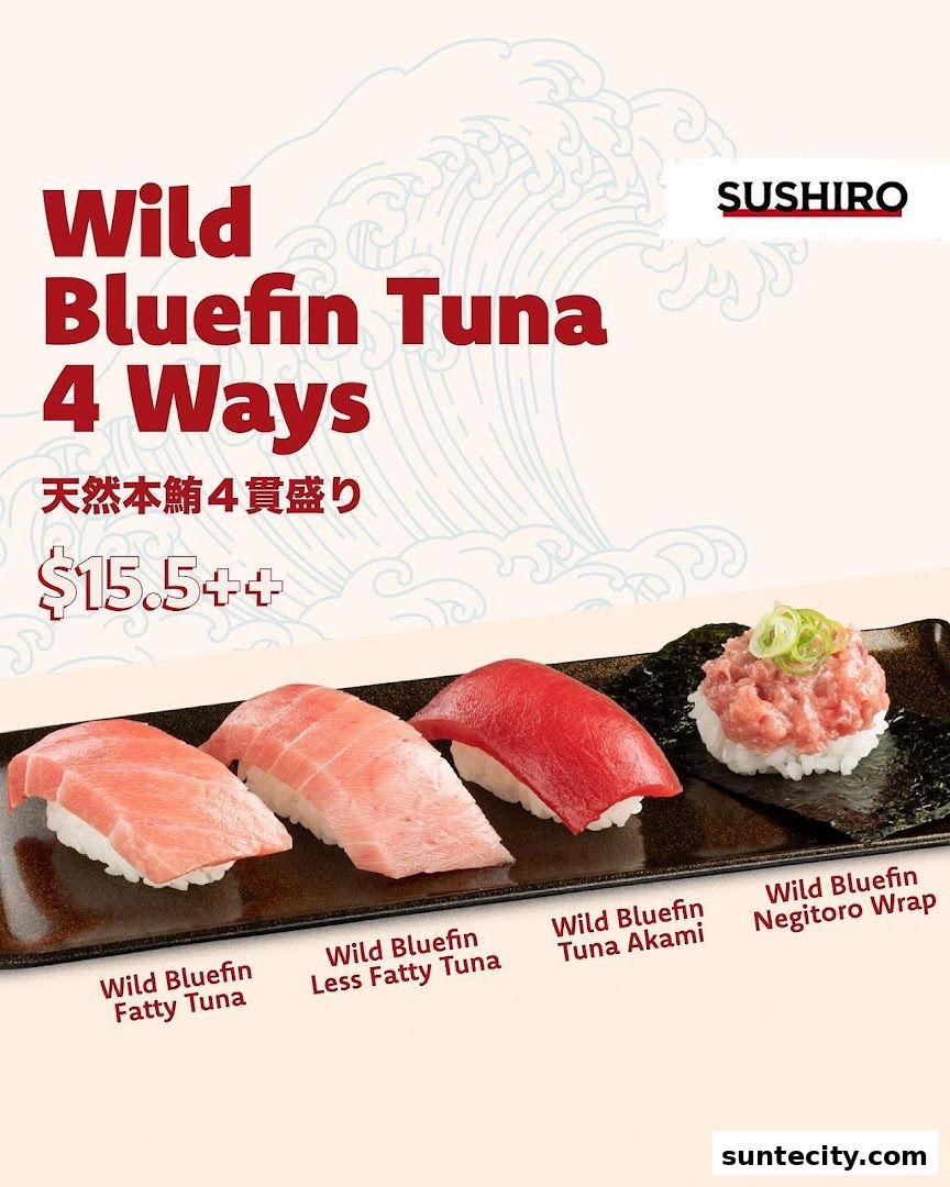 Menu page for Sushiro Suntec City