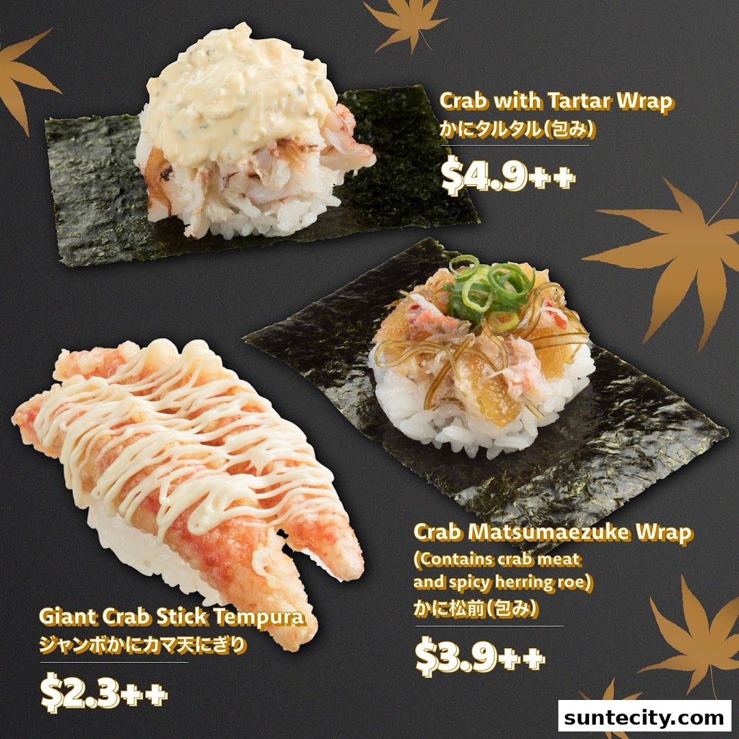 Menu page for Sushiro Suntec City