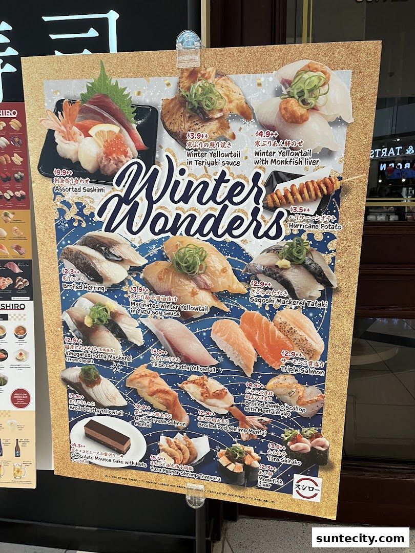 Menu page for Sushiro Suntec City