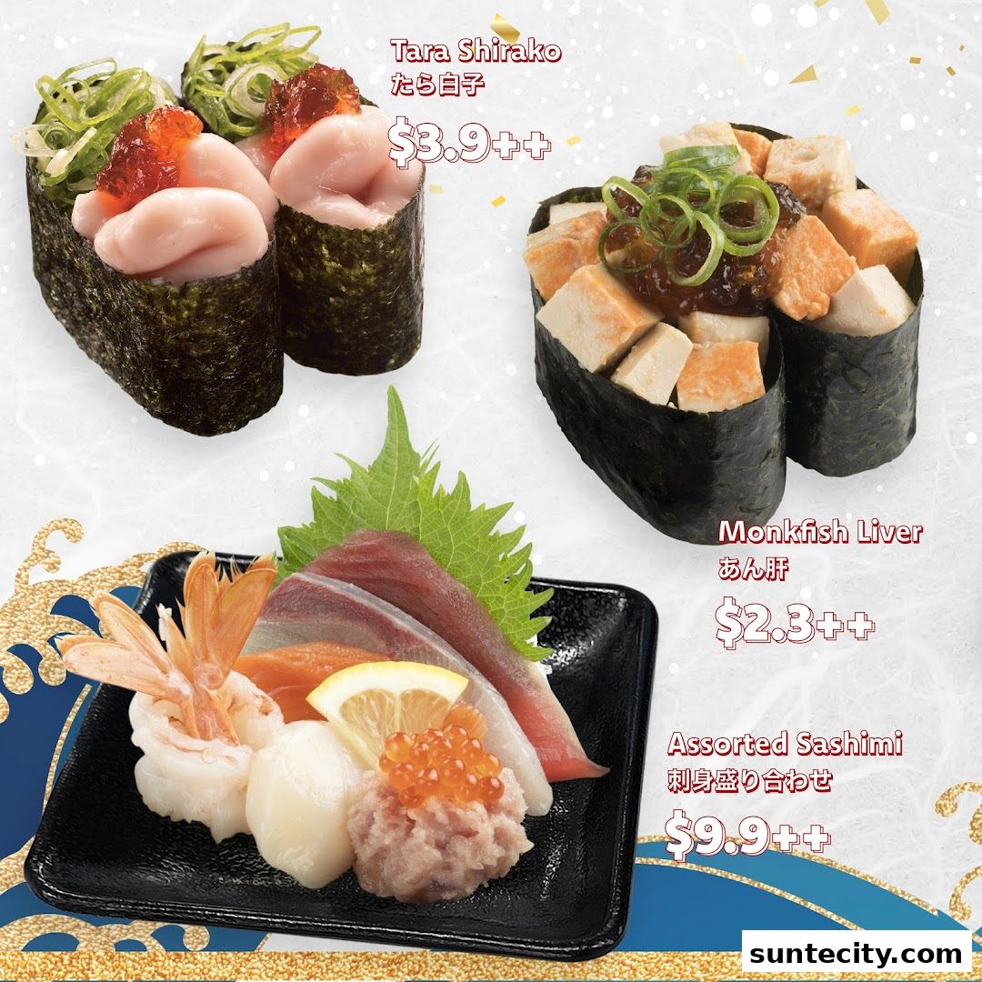 Menu page for Sushiro Suntec City