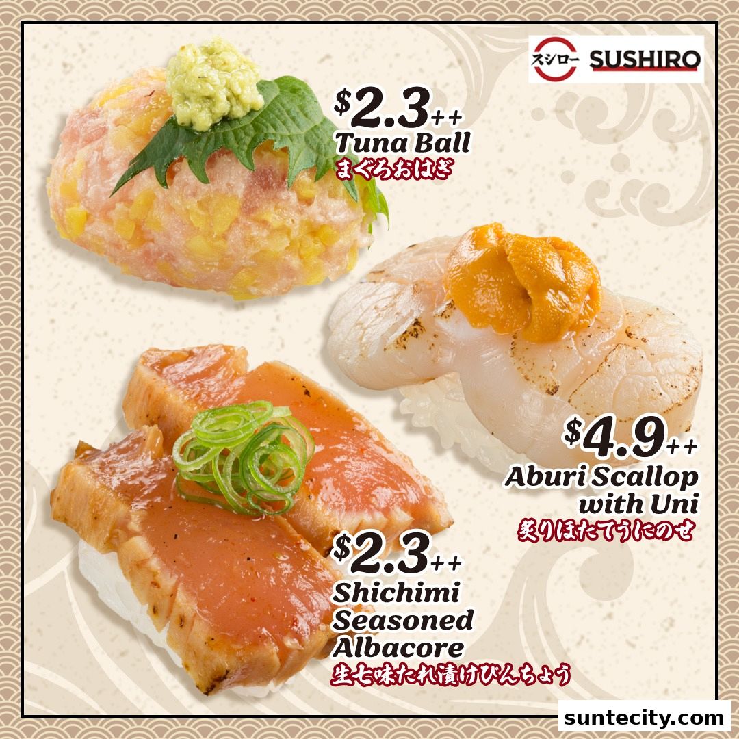 Menu page for Sushiro Suntec City