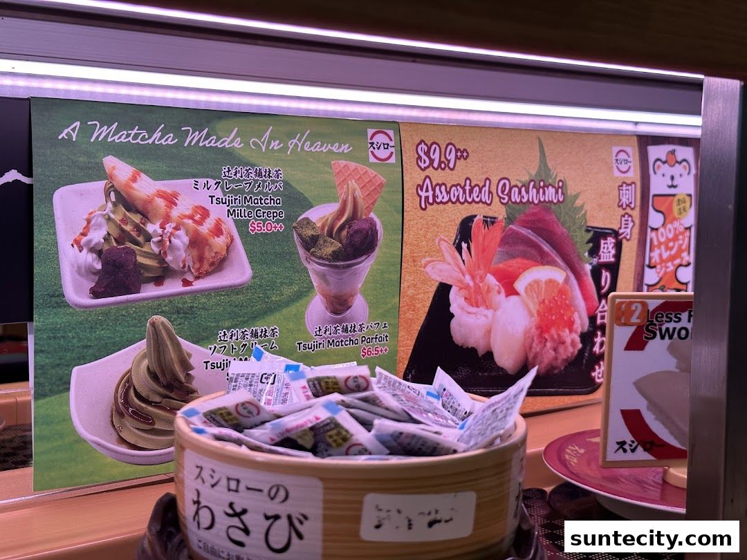 Menu page for Sushiro Suntec City