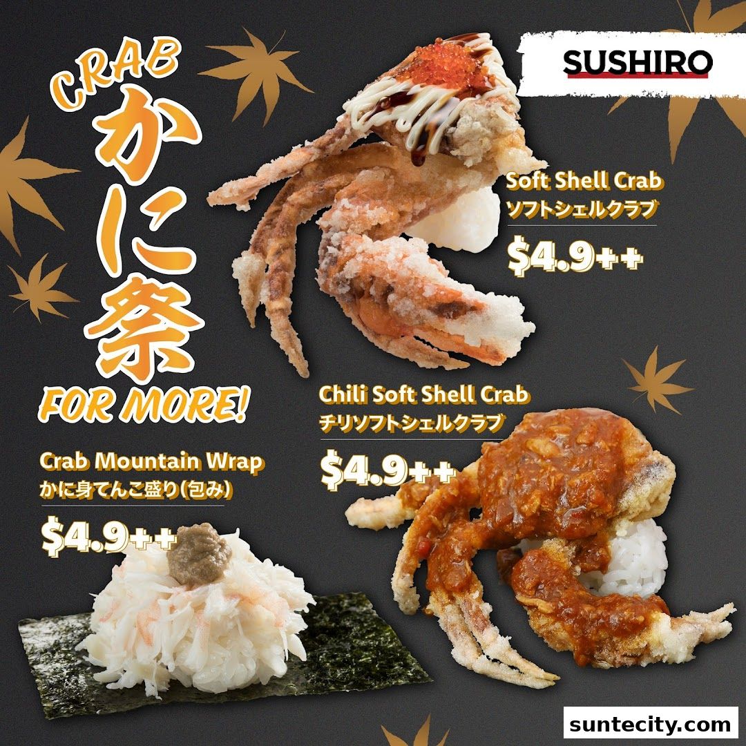 Menu page for Sushiro Suntec City