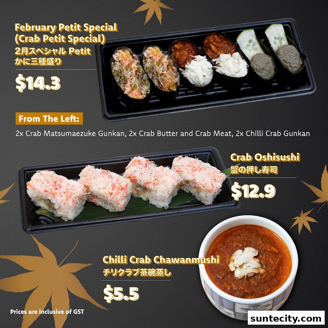 Menu page for Sushiro Suntec City