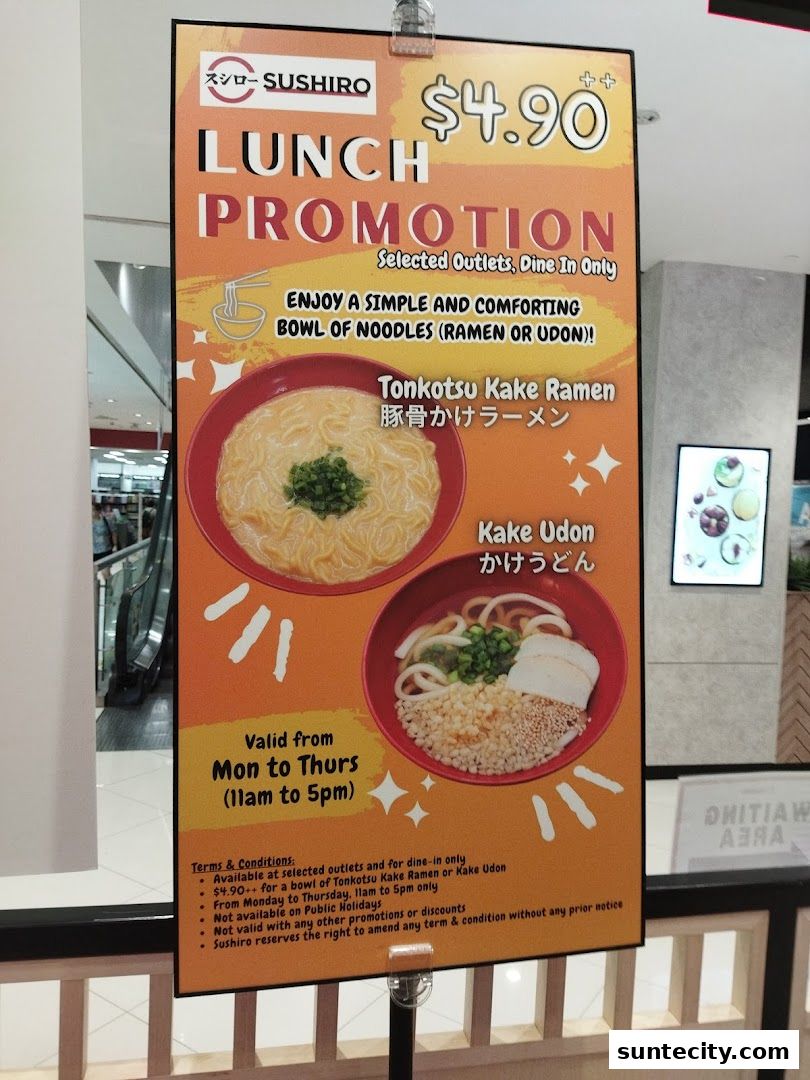 Menu page for Sushiro Suntec City