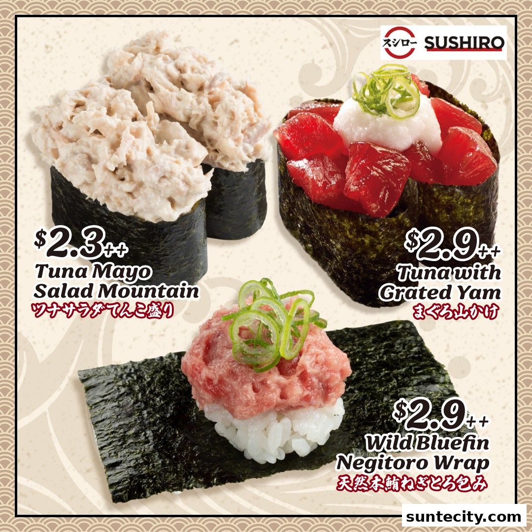 Menu page for Sushiro Suntec City