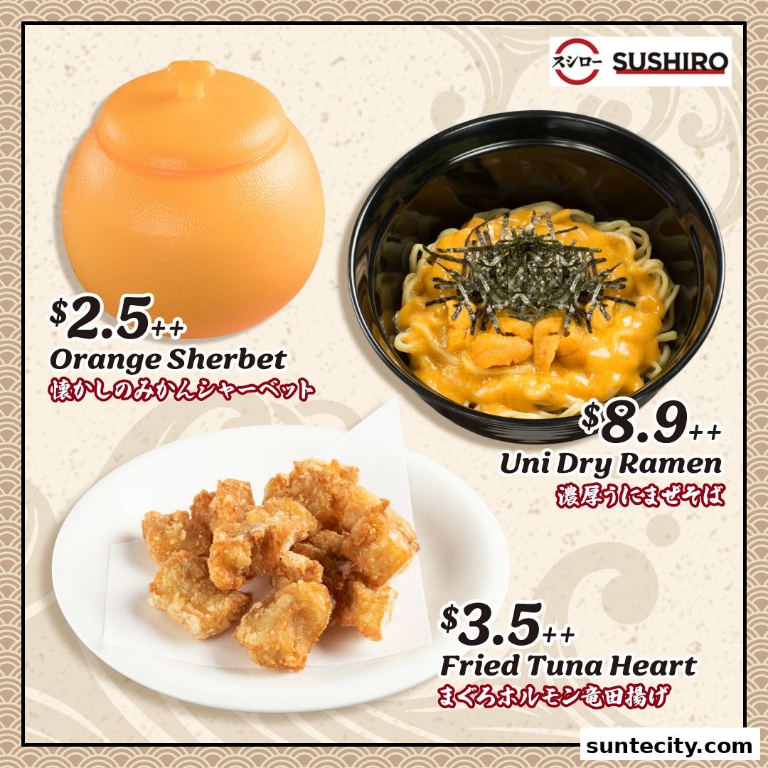 Menu page for Sushiro Suntec City