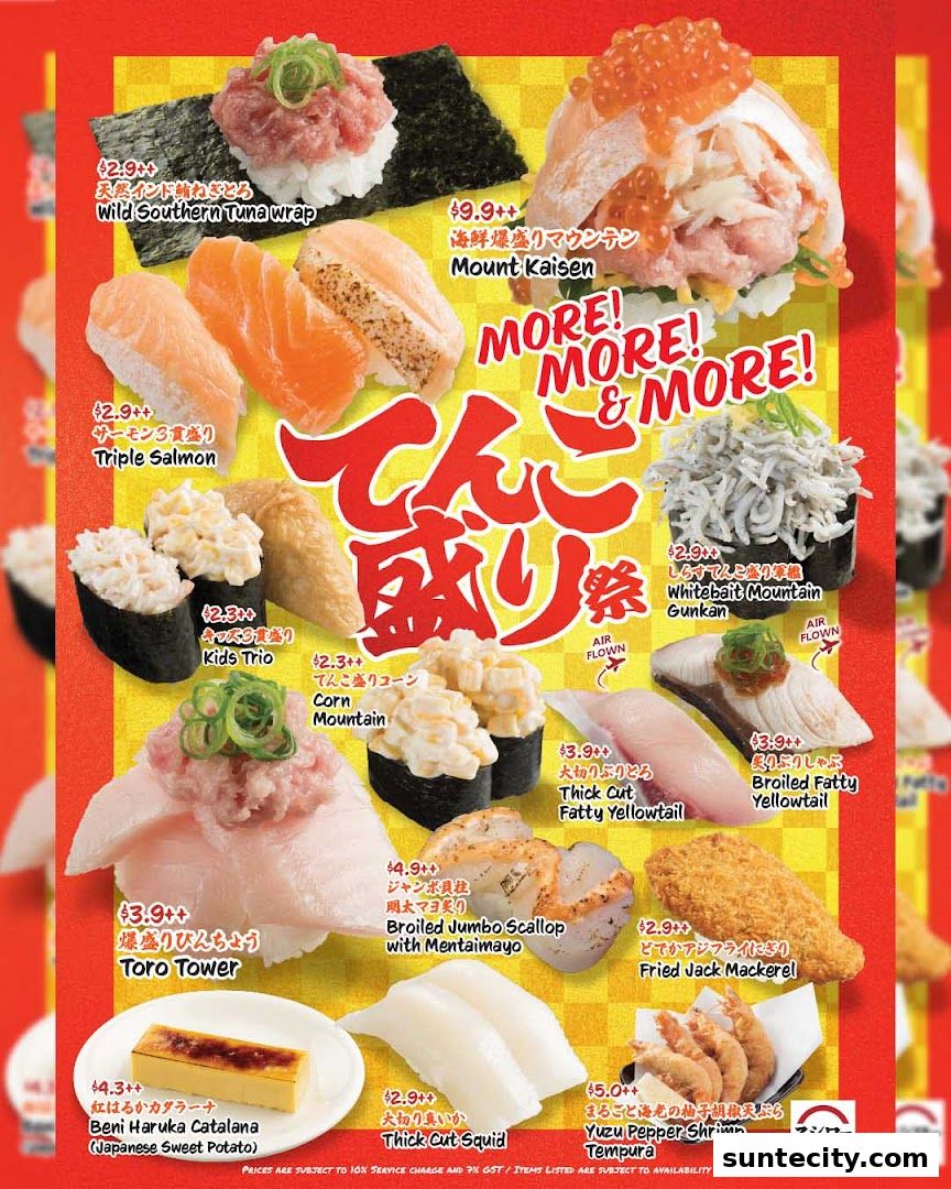 Menu page for Sushiro Suntec City