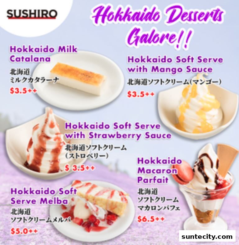 Menu page for Sushiro Suntec City