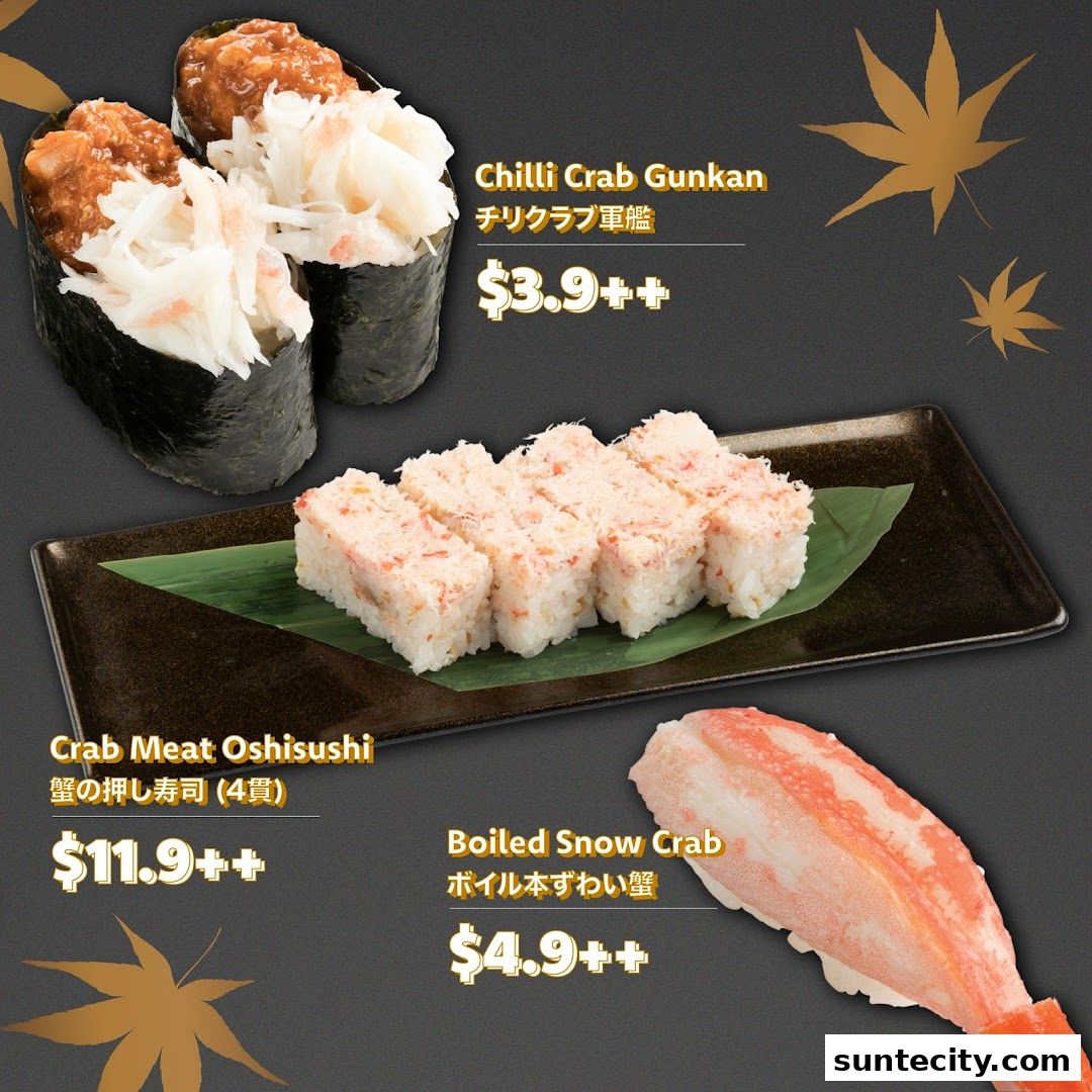 Menu page for Sushiro Suntec City