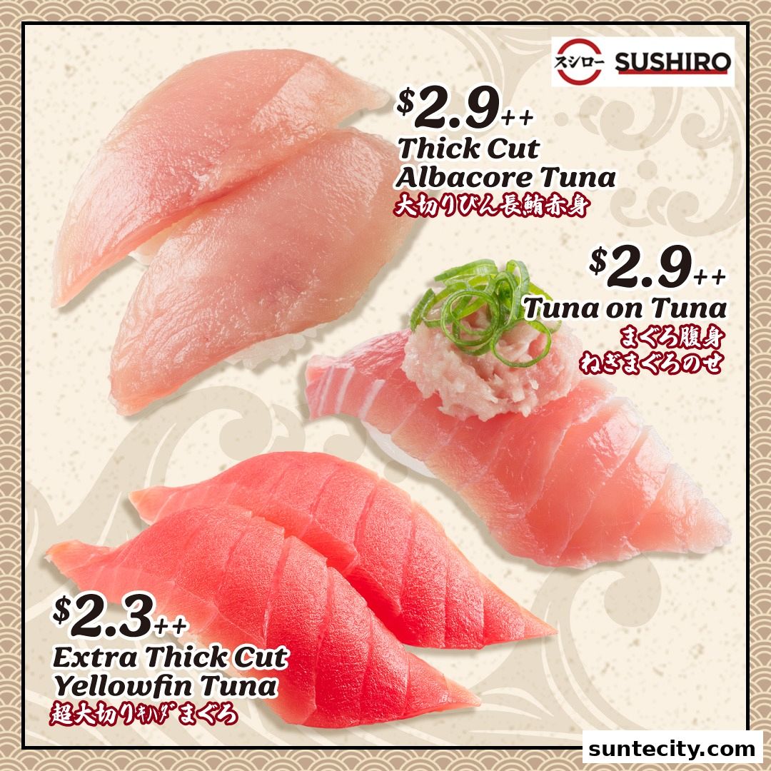 Menu page for Sushiro Suntec City