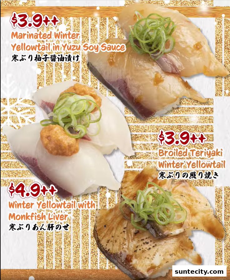 Menu page for Sushiro Suntec City