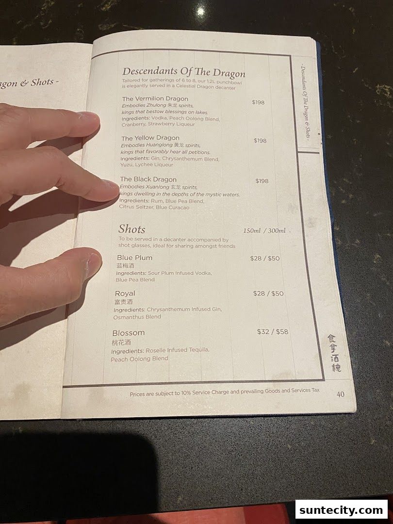 Menu page for Synthesis 食拿酒稳 Traditional Chinese Medical Hall Inspired Restaurant  Cocktail Bar Suntec City