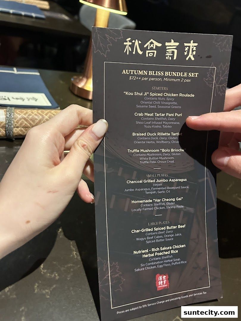 Menu page for Synthesis 食拿酒稳 Traditional Chinese Medical Hall Inspired Restaurant  Cocktail Bar Suntec City