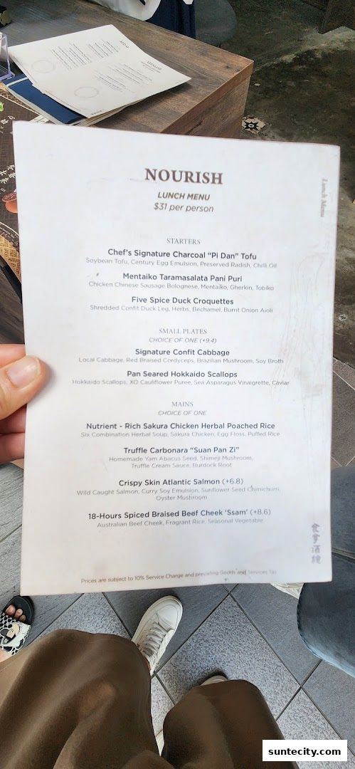 Menu page for Synthesis 食拿酒稳 Traditional Chinese Medical Hall Inspired Restaurant  Cocktail Bar Suntec City