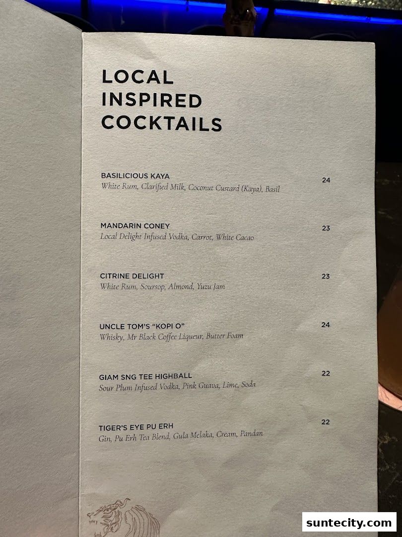 Menu page for Synthesis 食拿酒稳 Traditional Chinese Medical Hall Inspired Restaurant  Cocktail Bar Suntec City