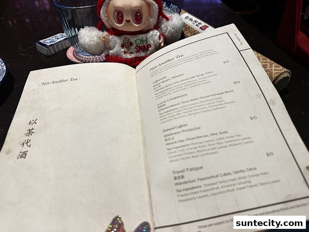 Menu page for Synthesis 食拿酒稳 Traditional Chinese Medical Hall Inspired Restaurant  Cocktail Bar Suntec City