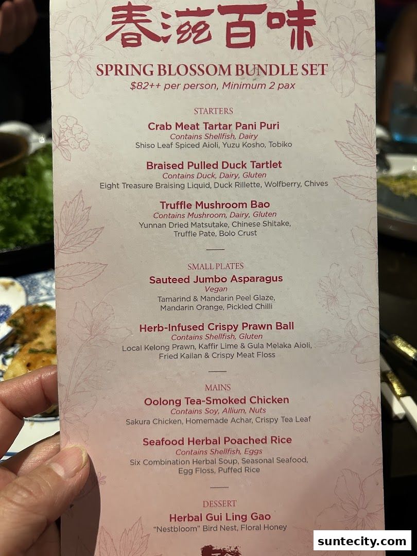 Menu page for Synthesis 食拿酒稳 Traditional Chinese Medical Hall Inspired Restaurant  Cocktail Bar Suntec City