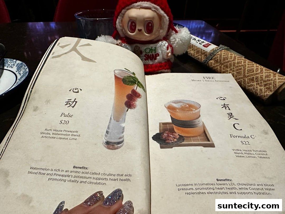Menu page for Synthesis 食拿酒稳 Traditional Chinese Medical Hall Inspired Restaurant  Cocktail Bar Suntec City