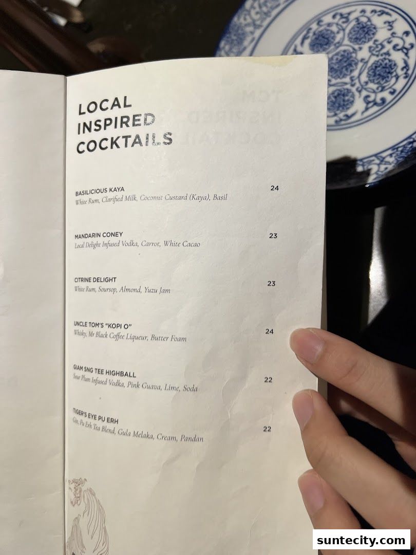 Menu page for Synthesis 食拿酒稳 Traditional Chinese Medical Hall Inspired Restaurant  Cocktail Bar Suntec City