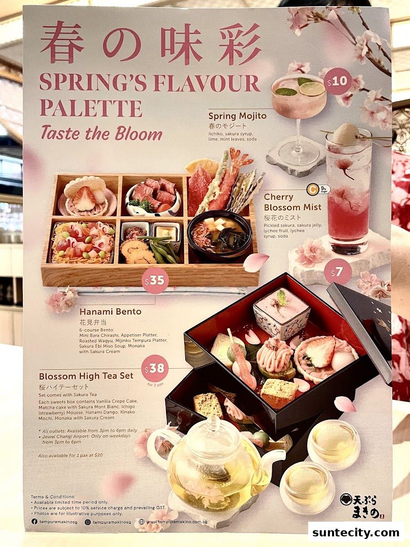 Menu page for Tempura Makino