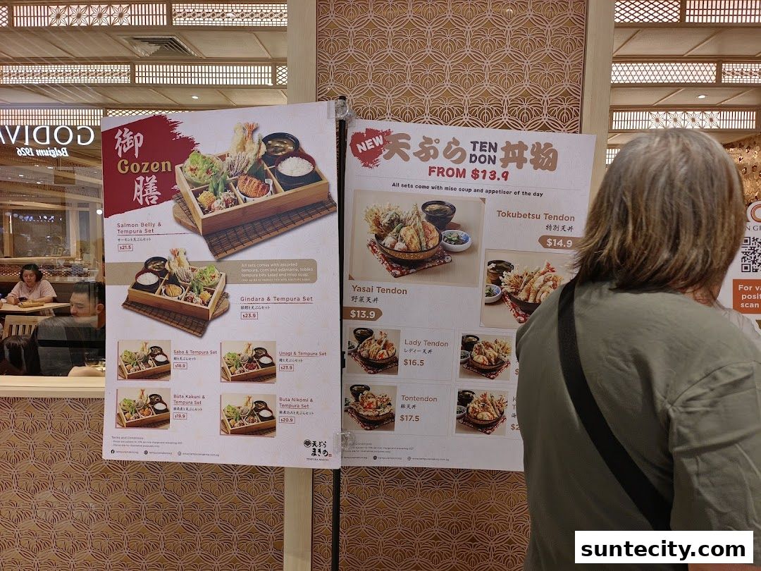 Menu page for Tempura Makino