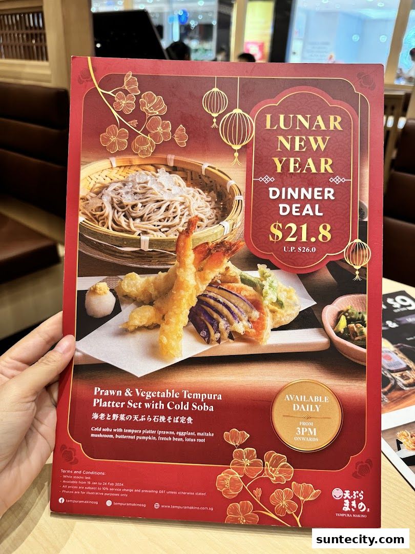 Menu page for Tempura Makino