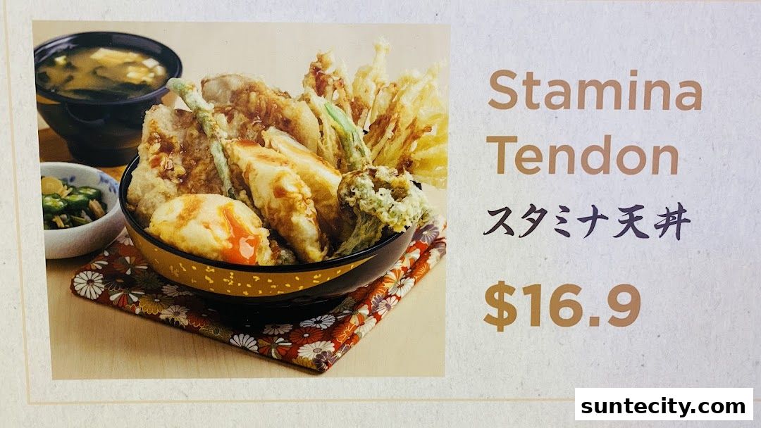 Menu page for Tempura Makino