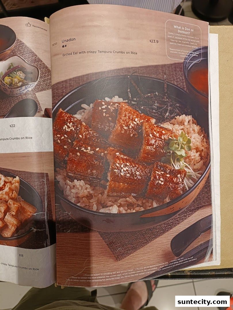 Menu page for Tempura Makino