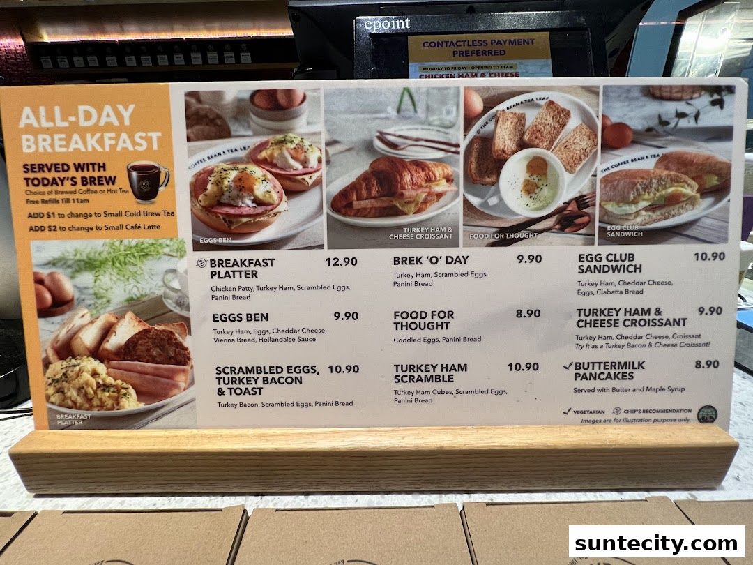 Menu page for The Coffee Bean  Tea Leaf