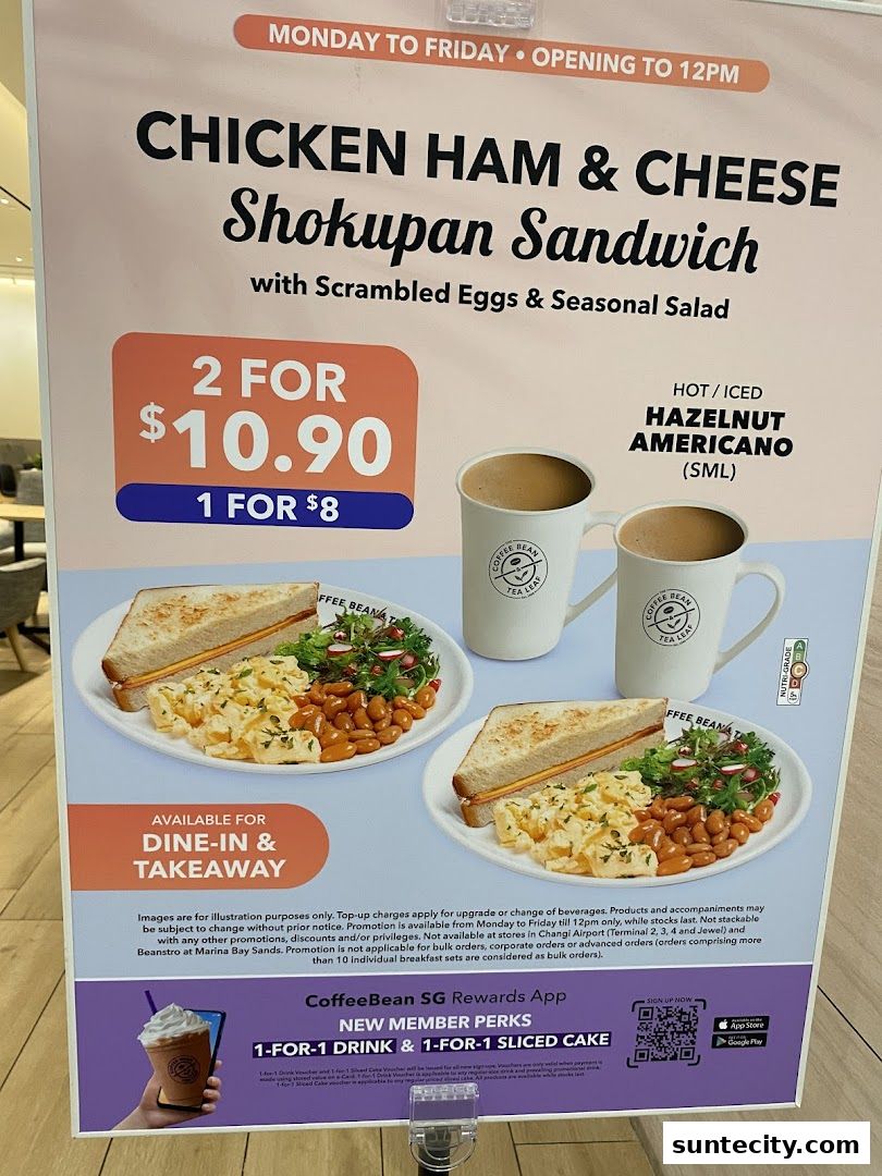 Menu page for The Coffee Bean  Tea Leaf