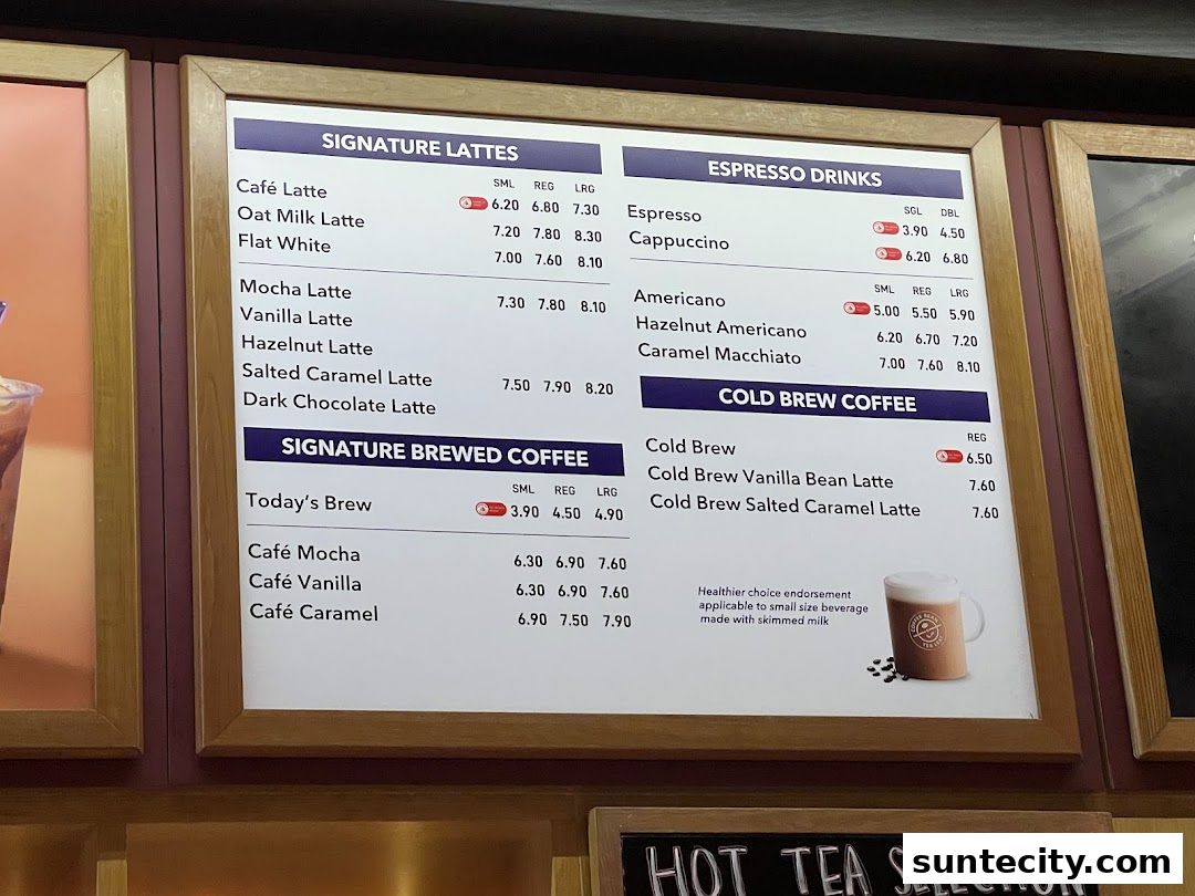 Menu page for The Coffee Bean  Tea Leaf