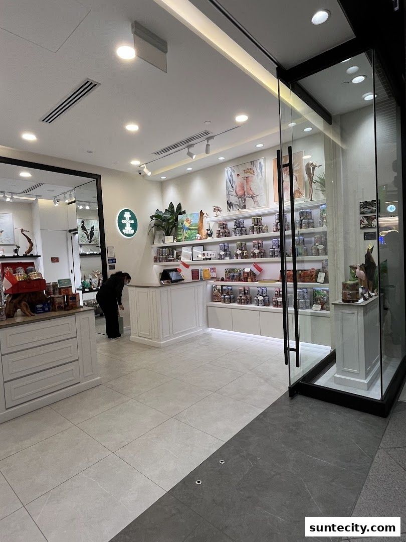 The inviting entrance of The Cookie Museum at The Gallery, showcasing a wide array of cookies.