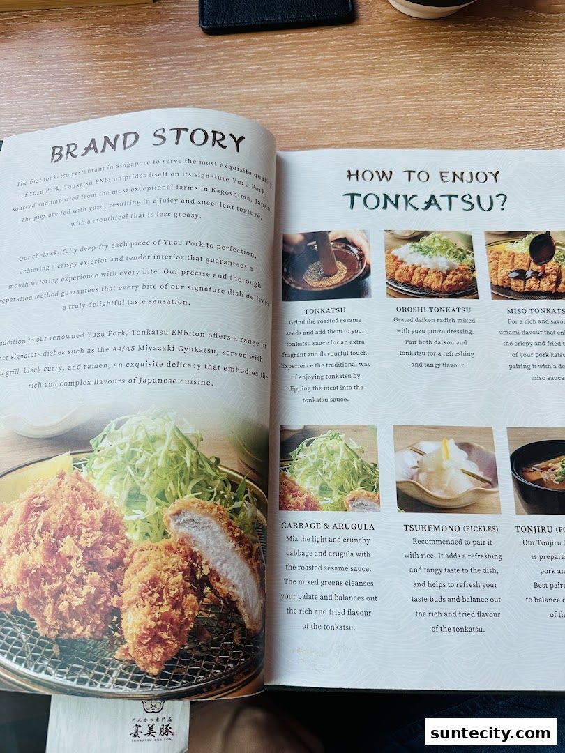 A brochure detailing the brand story and how to enjoy Tonkatsu at Tonkatsu ENbiton.