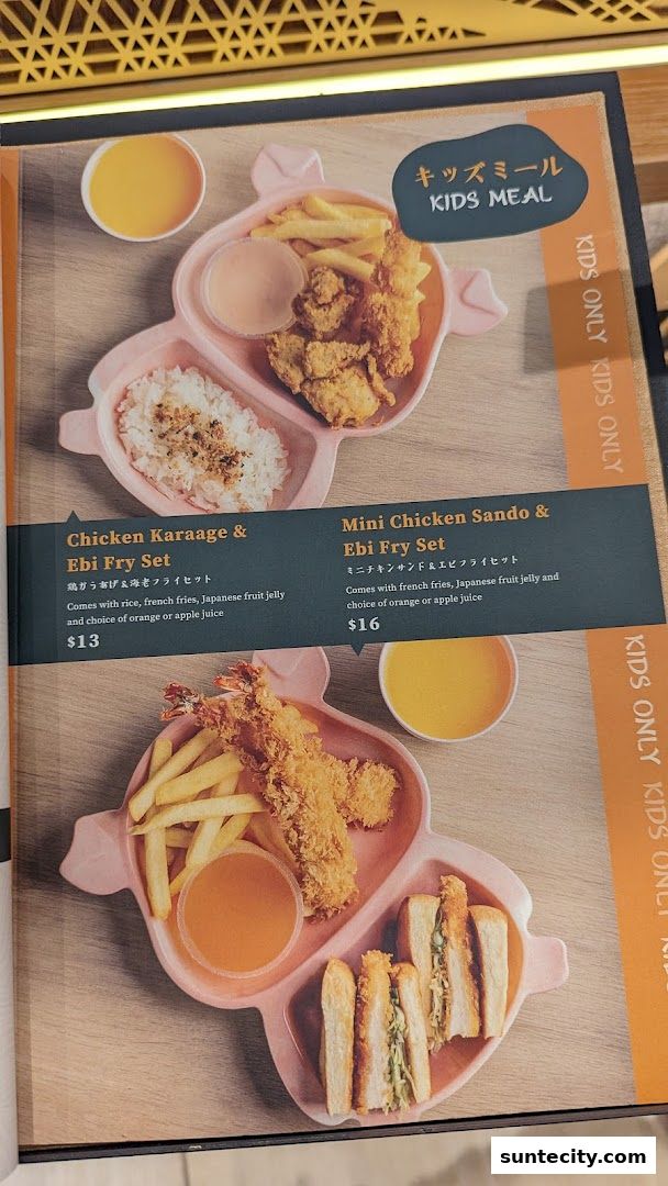 Menu page for Tonkatsu ENbiton