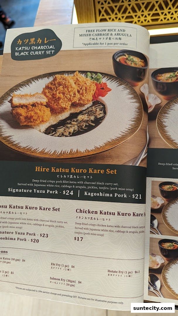 Menu page for Tonkatsu ENbiton